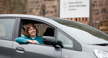 The Reverend Shirley Miller and her Honda
